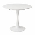 Mesa Redonda Blanca para Comedor, Moderna para 4-6 Personas, Ideal para Sala, Cocina y Cafetería - 110cm