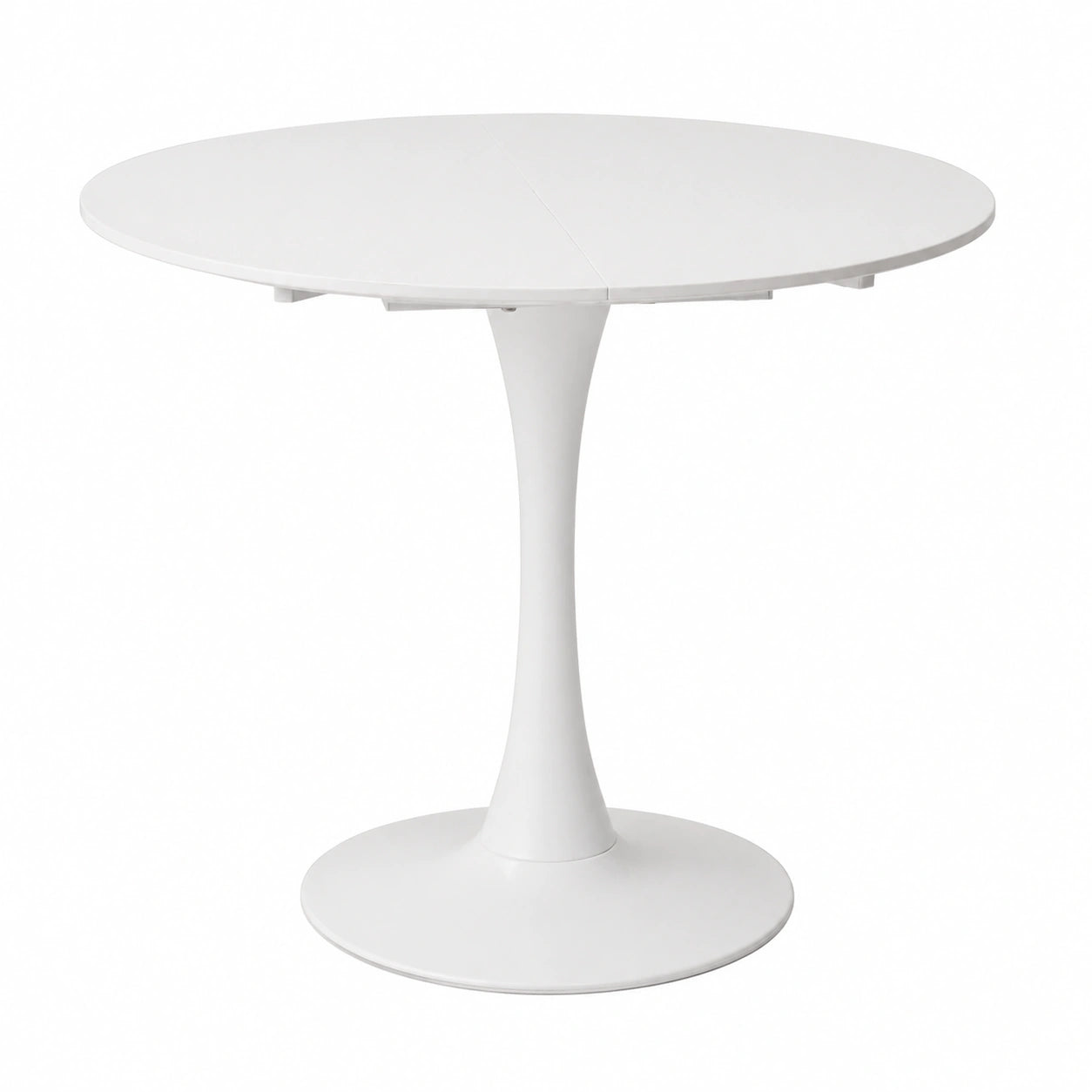Mesa Redonda Blanca para Comedor, Moderna para 4-6 Personas, Ideal para Sala, Cocina y Cafetería - 110cm