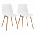 Sillas de Comedor Nórdicas Ragnar, Set de 2, Blancas con Patas de Haya