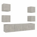 Conjunto de Muebles para TV con Montaje en Pared y Almacenamiento, Color Gris Hormigón