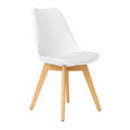 Conjunto de 4 Sillas Escandinavas para Comedor, Asiento Acolchado y Patas de Madera de Haya, Diseño Ergonómico