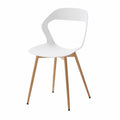 Juego de 6 Sillas de Comedor Blancas con Patas Metálicas para Sala, Cocina y Oficina
