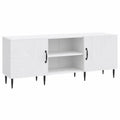 Mueble de TV de madera blanca con almacenamiento amplio y diseño versátil