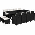 Set de Jardín 13 Piezas en Ratán Sintético Negro para Exterior