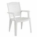 Set de 4 Sillas de Jardín SHAF Blancas, Plástico Reciclado UV, Apilables