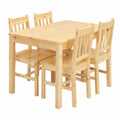 Conjunto de Comedor de Madera de Pino con Mesa y 4 Sillas