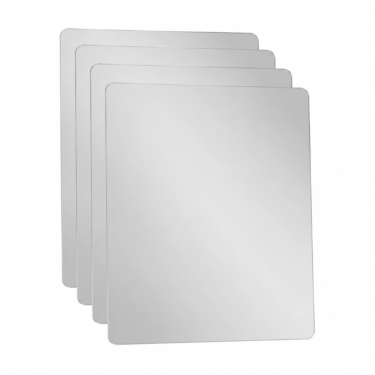 Conjunto de 4 espejos grandes de pared adhesivos de acrílico, 15 x 15 cm, para decoración de baño, gimnasio, sala y dormitorio