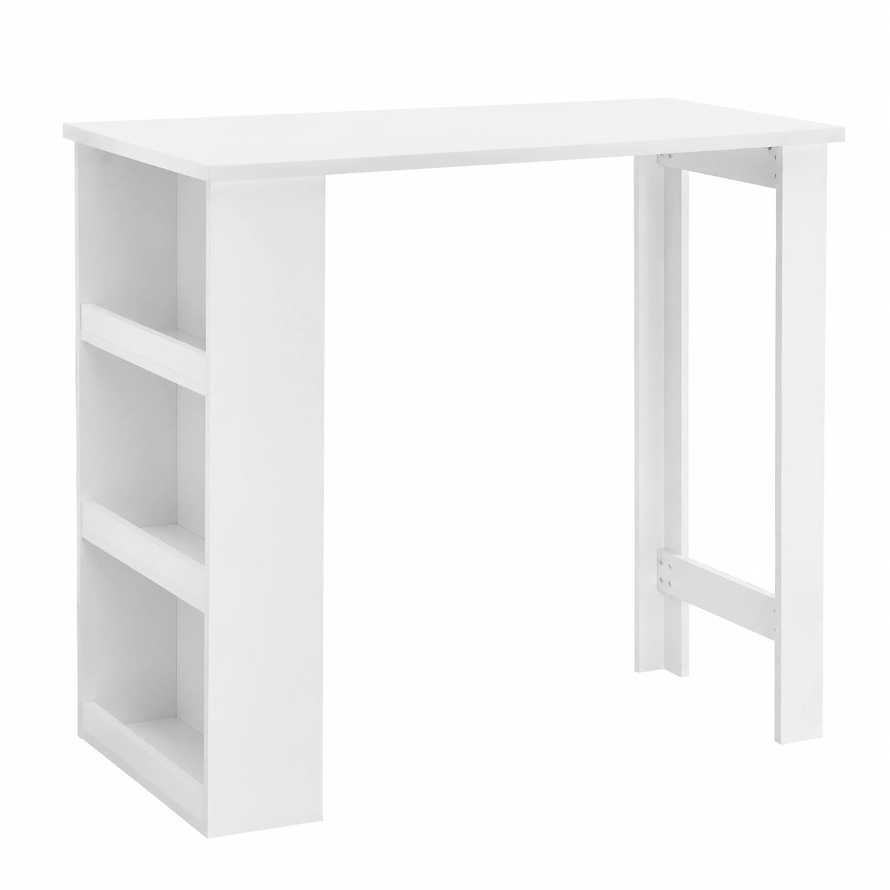 Mesa Alta Blanca para Cocina y Oficina, Ideal para Espacios Reducidos