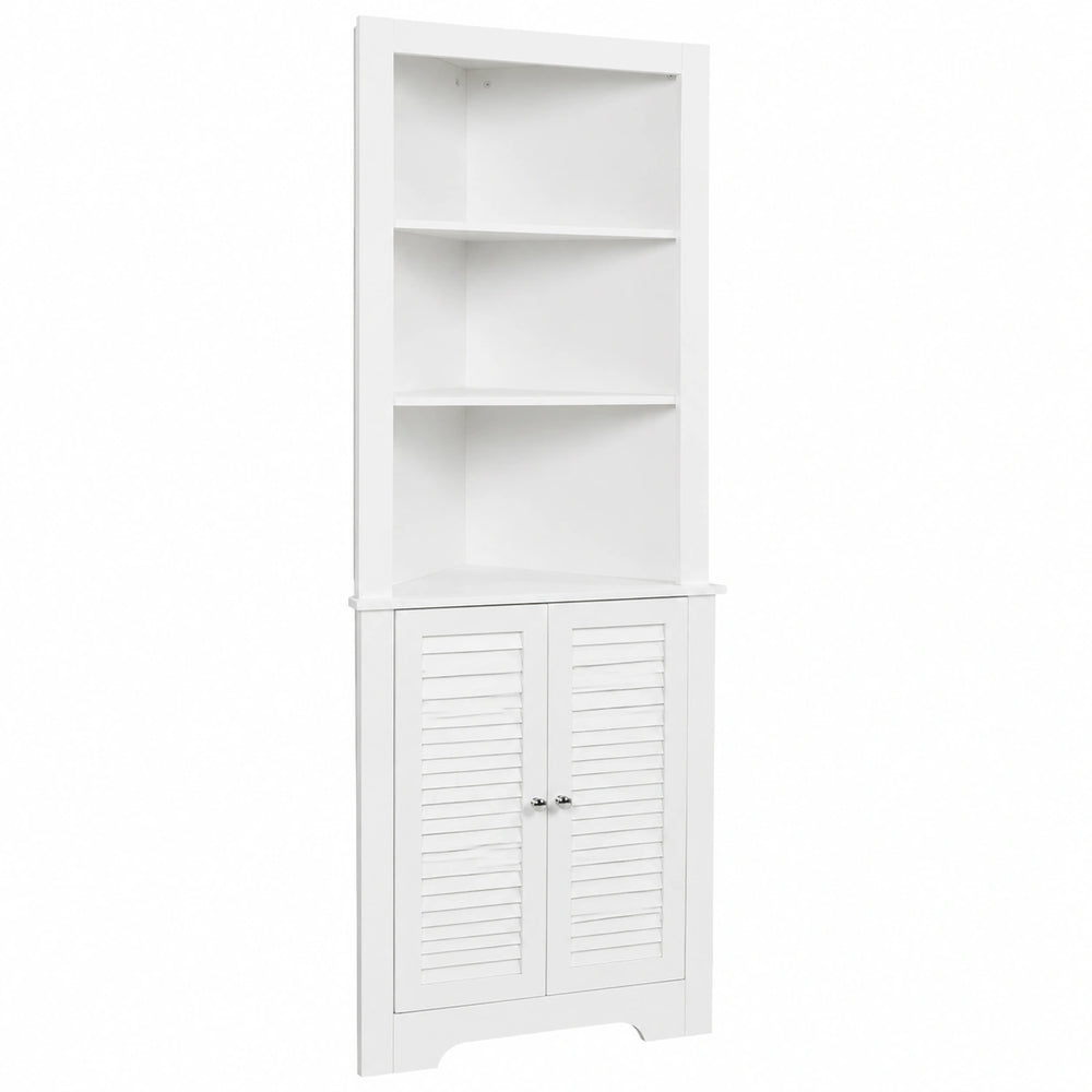 Armario Esquinero de Baño con Estantes y Puertas, Organizador Triangular para Hogar