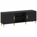 Centro de Entretenimiento Moderno de Madera Negra con Almacenamiento, 150x30x50 cm