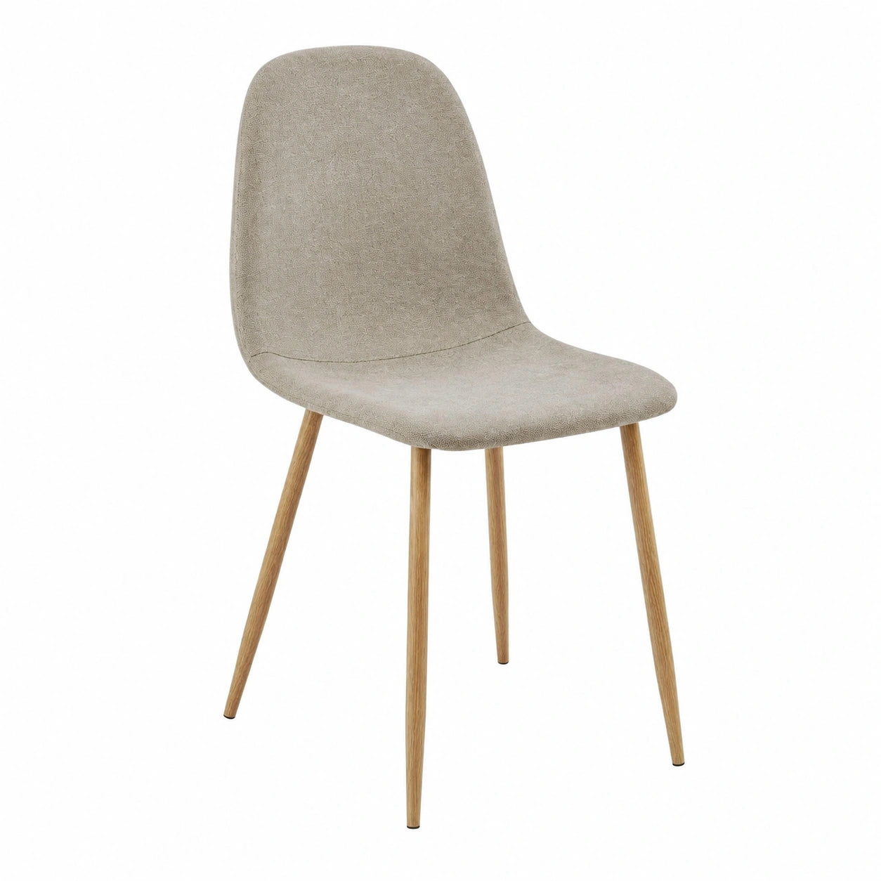 Conjunto de 4 Sillas de Comedor de Lino sin Brazos, Ahorro de Espacio, Beige