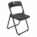 Silla Plegable Negra de Jardín con Estructura Metálica, Pack de 2