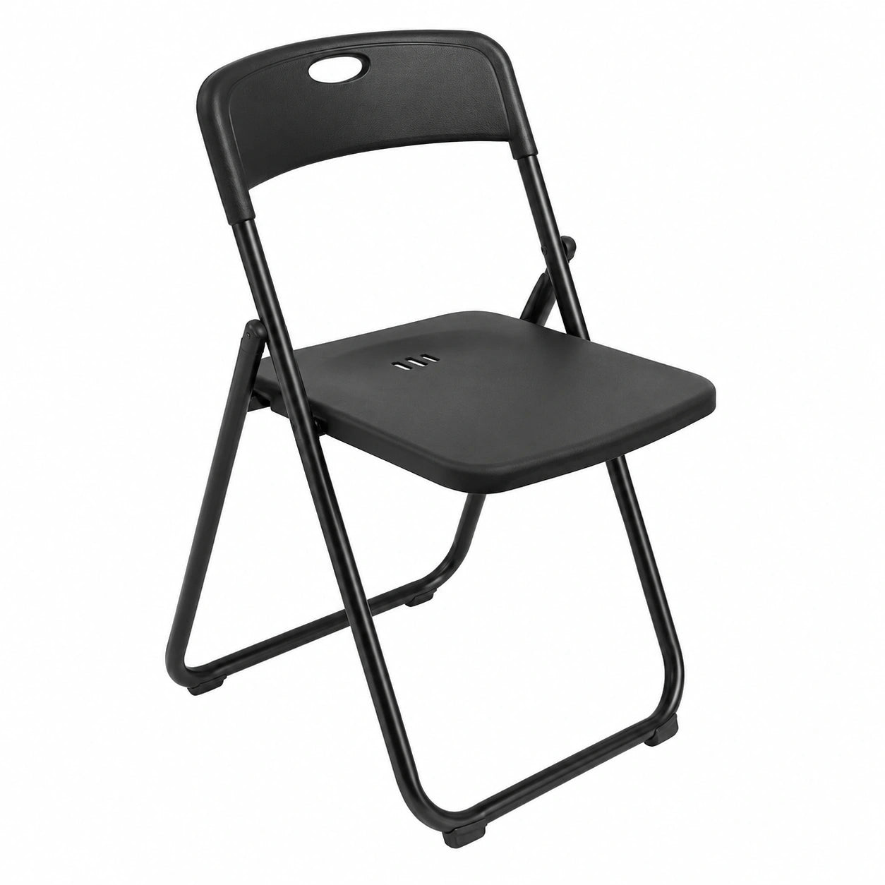 Silla Plegable Negra de Jardín con Estructura Metálica, Pack de 2