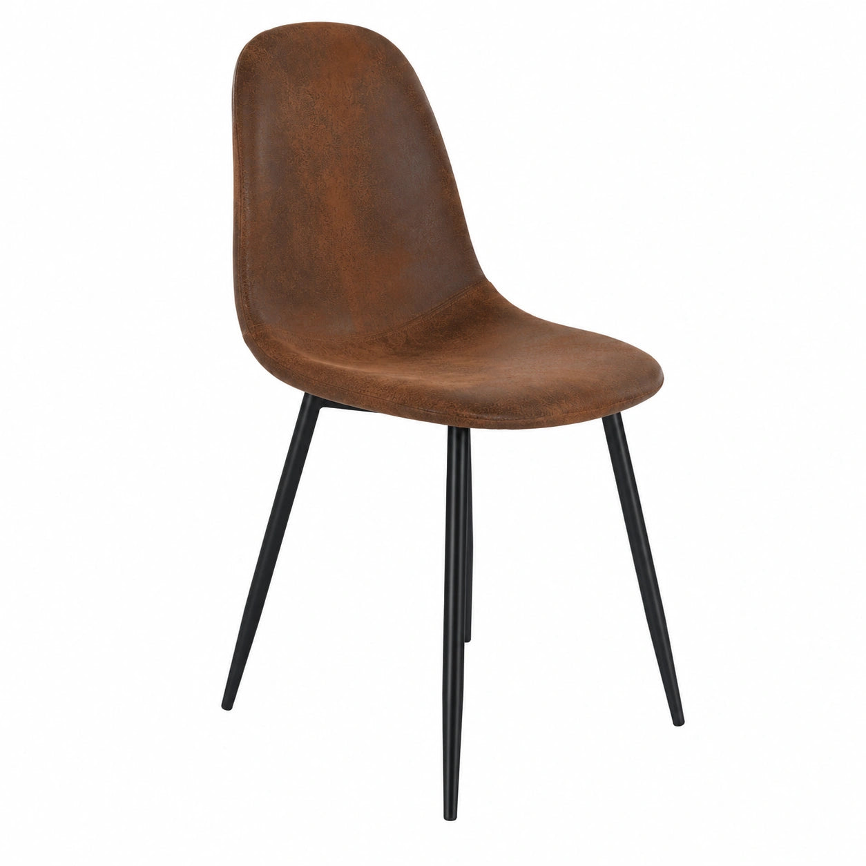 Sillas de Comedor Vintage en Gamuza con Patas Metálicas, Juego de 4