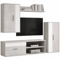 Mueble de TV Industrial Kolm en Cemento y Blanco con Almacenamiento