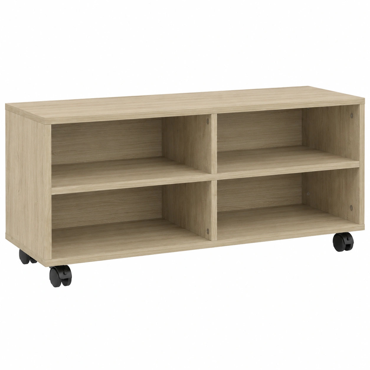Mesa de Televisión con Ruedas y Almacenamiento, Roble Sonoma, 90x35x35 cm
