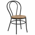 Juego de 2 Sillas de Comedor Edna Negras - Estilo Industrial en Hierro y Madera