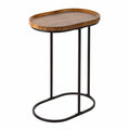 Mesita Redonda AKTIVE MAX, Efecto Roble, 45x30x60 cm, Estructura Metálica Negra