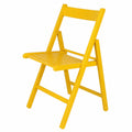 Silla Plegable Moderna de Madera de Haya para Exterior y Playa - Color Amarillo
