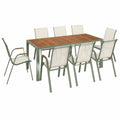 Conjunto de Jardín NOUMEA 190 cm con Mesa y 8 Sillas Apilables