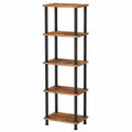 Estantería Industrial de 6 Niveles HOOBRO, Gran Capacidad para Almacenamiento y Exhibición, Ideal para Salón, Estudio u Oficina, Acabado Marrón Rústico y Negro