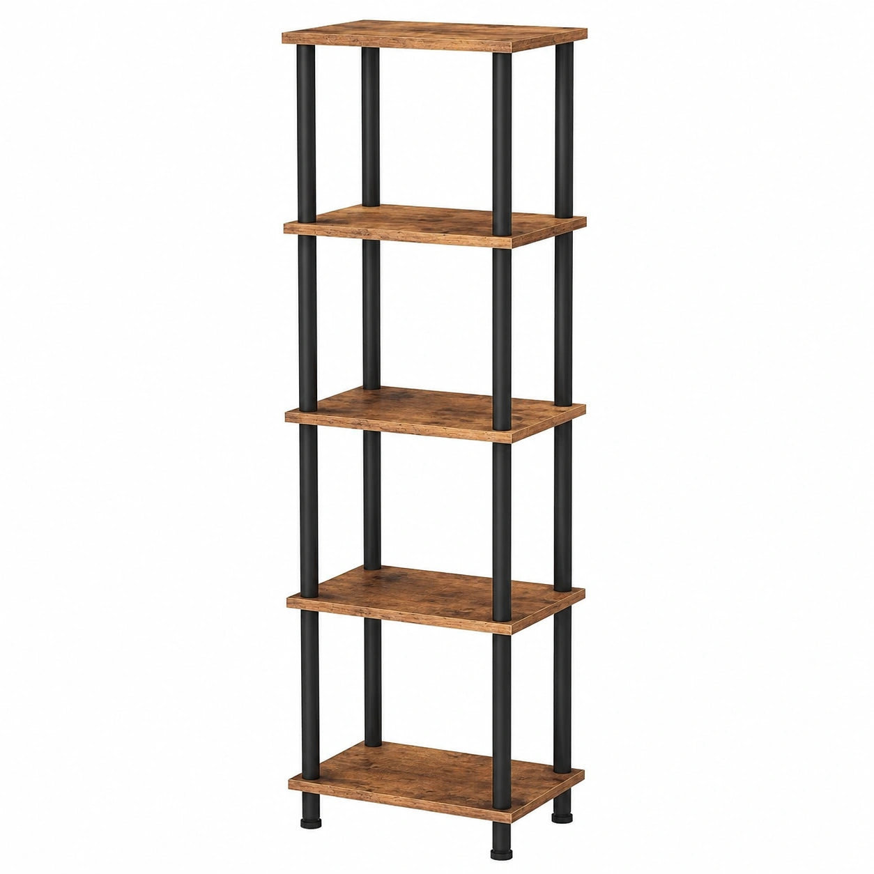 Estantería Industrial de 6 Niveles HOOBRO, Gran Capacidad para Almacenamiento y Exhibición, Ideal para Salón, Estudio u Oficina, Acabado Marrón Rústico y Negro