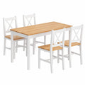 Conjunto de Comedor de 5 Piezas con Mesa y 4 Sillas para Cocina