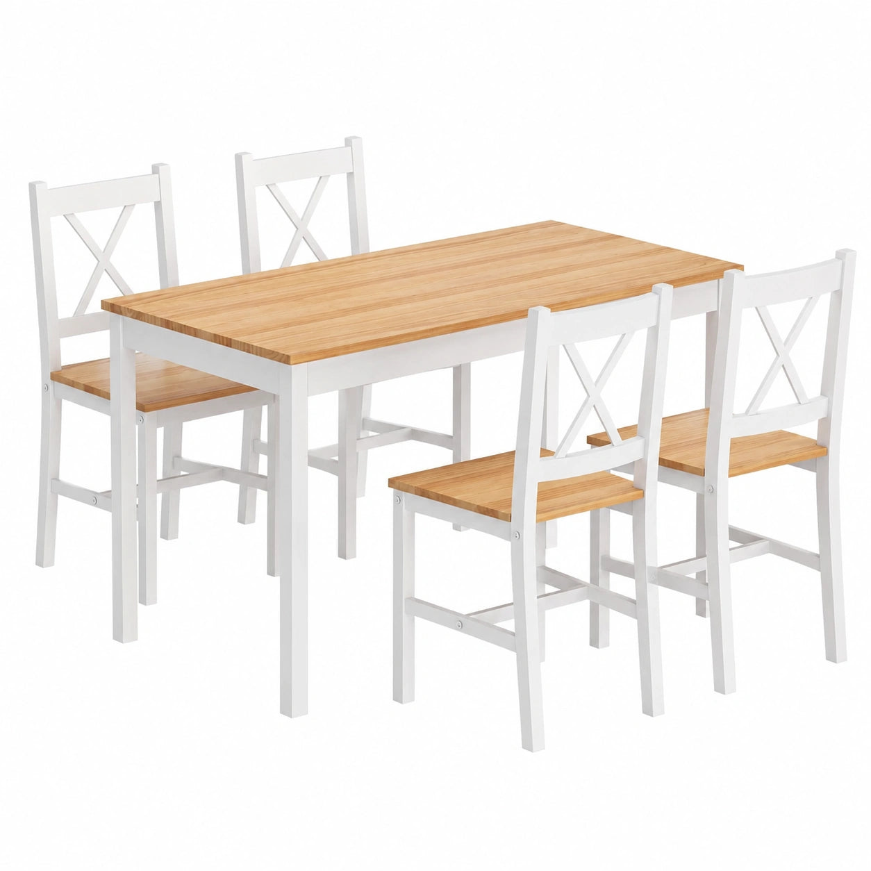 Conjunto de Comedor de 5 Piezas con Mesa y 4 Sillas para Cocina