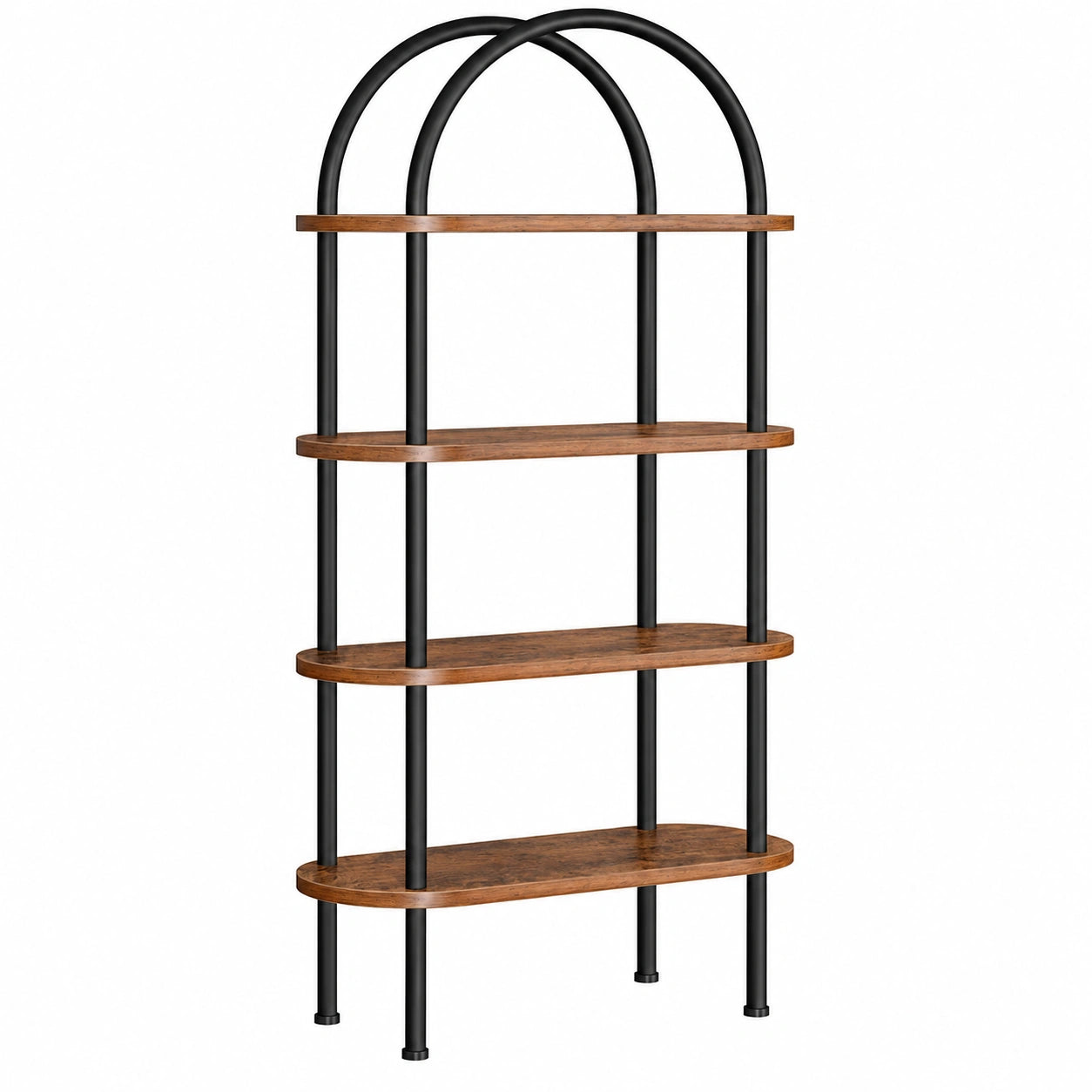 Estantería de Madera Vintage de 5 Niveles, Diseño Arqueado, Ideal para Decoración en Sala y Dormitorio