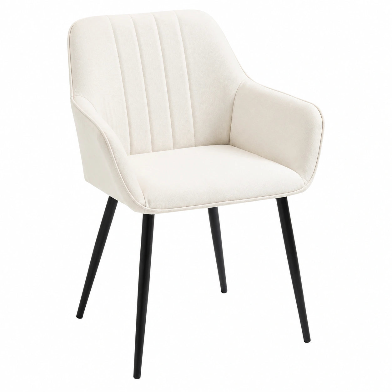 Set de 2 Sillas Modernas de Comedor con Asiento Acolchado y Respaldo Curvo en Beige
