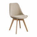 Pack de 4 Sillas de Comedor Nórdicas Otto | Tapizado de Tela Visón | Patas de Haya | 41.5 x 43 x 83 cm